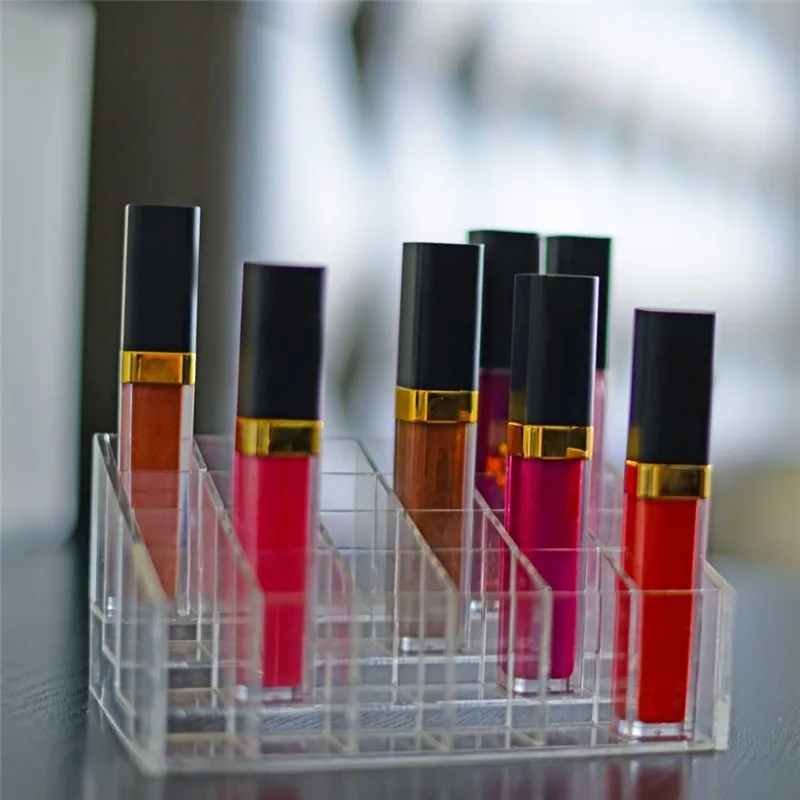 

24 Grids Trapezoid Makeup Display Stand Lipstick Jewelry Box Case Cosmetic Organizer Holder Transparent Shelf High Quality