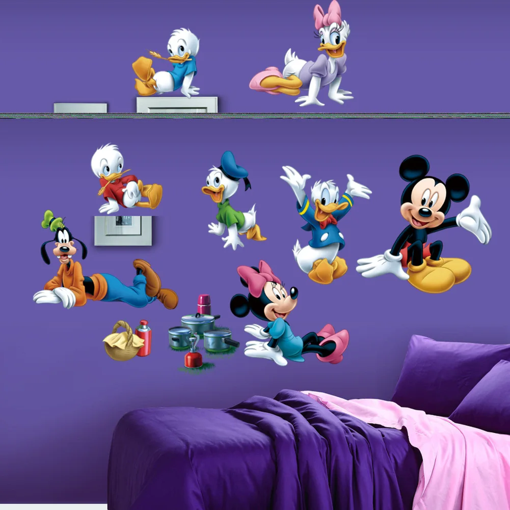 Disney Дети DIY стикеры Микки головоломки Детская комната украшения наклейки для детсада мультфильм autocollant enfant Дональд Дак