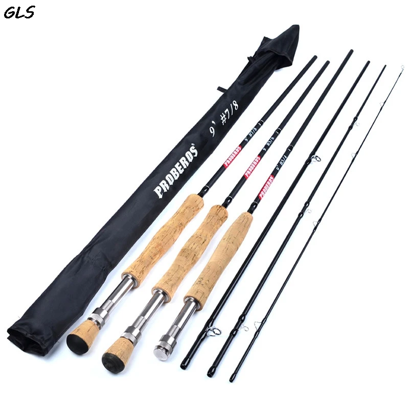 

2.7M 99% Carbon Fly Fishing Rod 4 Section Fly Fishing Rod Soft Cork Handle Fly Rod Outdoor Bass Fishing Pole