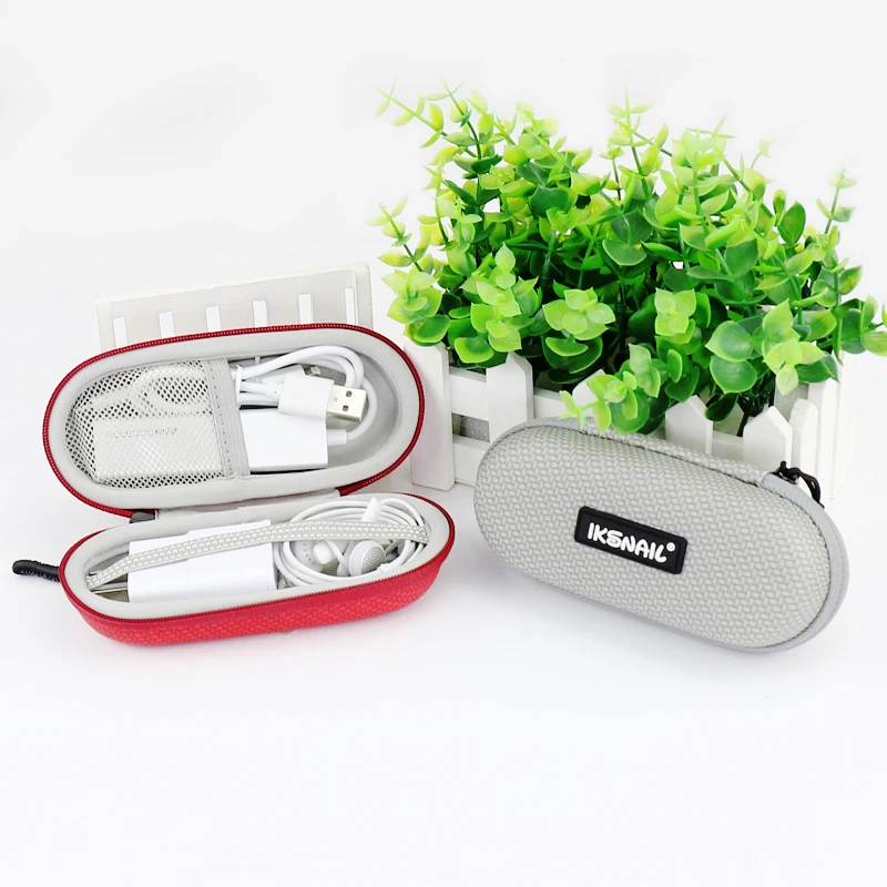 Snailhouse السفر حالة بيضاوي الشكل المحمولة إيفا تخزين أكياس حمل اليد سماعة حالات الهاتف المحمول USB كابل الشاحن سستة مربع