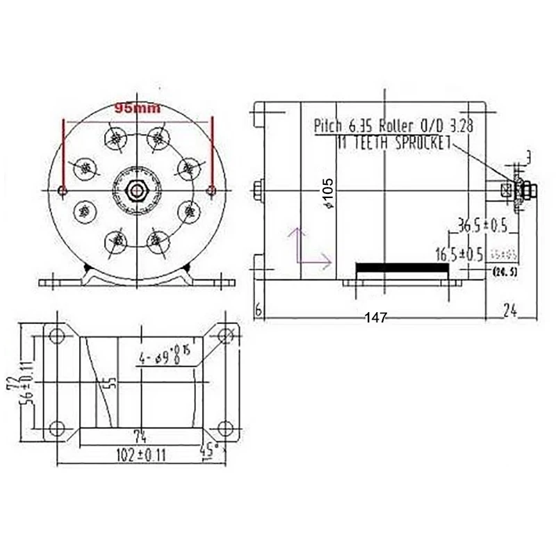 Best E Electric Bike Motor Kit 1000W 36V 48V Brush DC Motor  Controller Chain For e Scooter Electric bicycle E Tricycle Ebike Parts 1