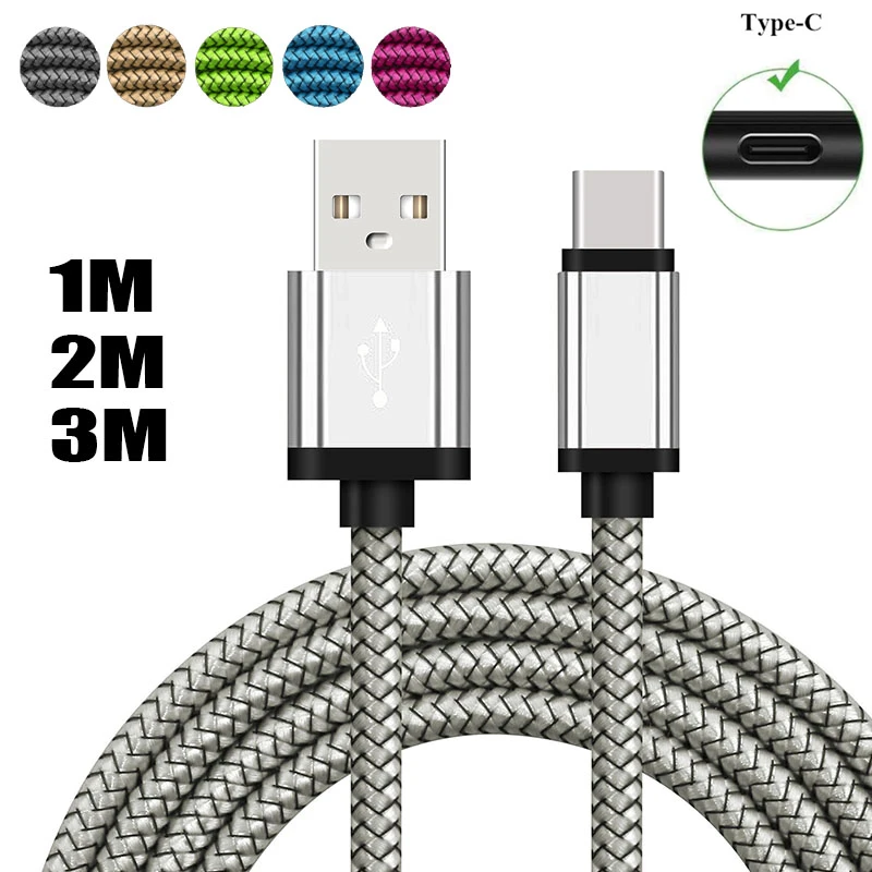 3~ 10 футов USB C зарядное устройство type-C 3,1-USB 2,0 A Синхронизация данных зарядный плетеный кабель для samsung A70 Note 9 8 A20 A30 A40 A50