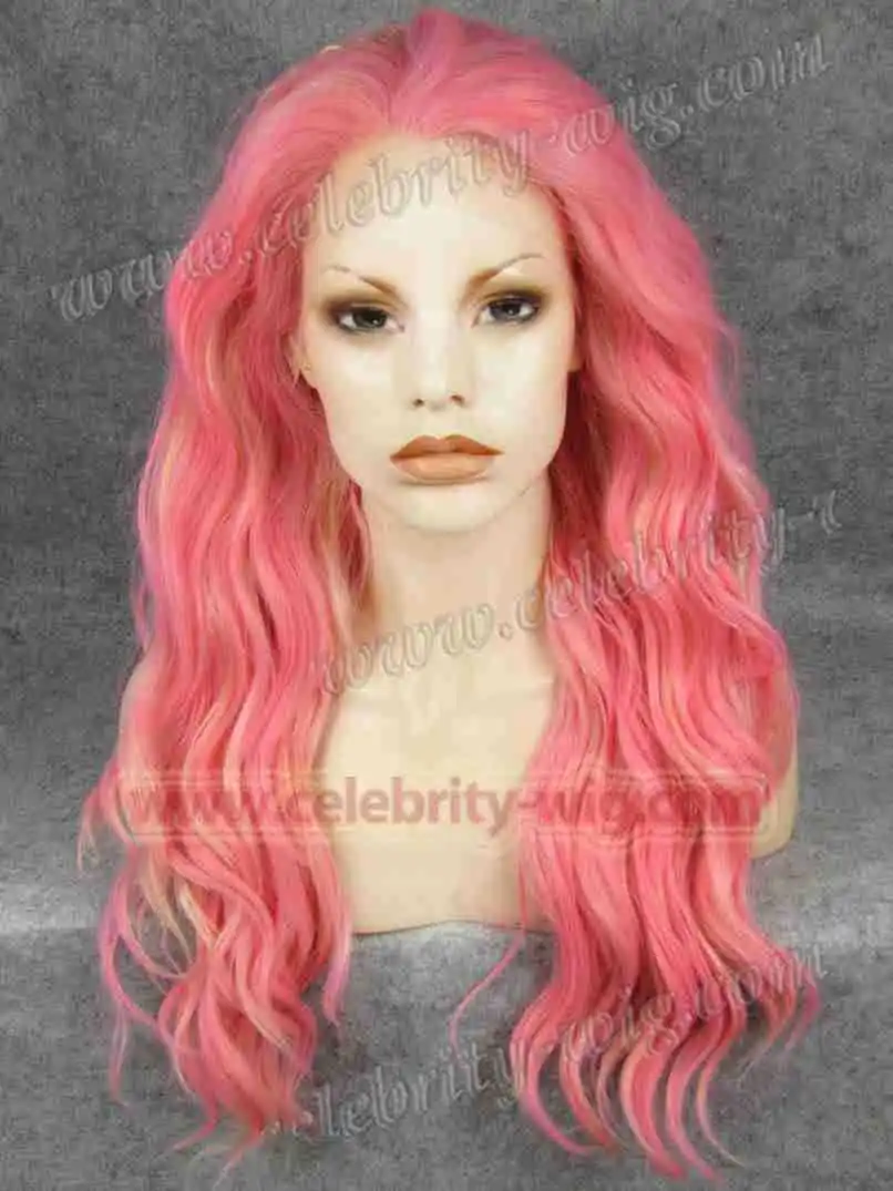 

N6-T1920/613 long  stock top quality fashional style synthetic body wave lace front queen cosplay party wig