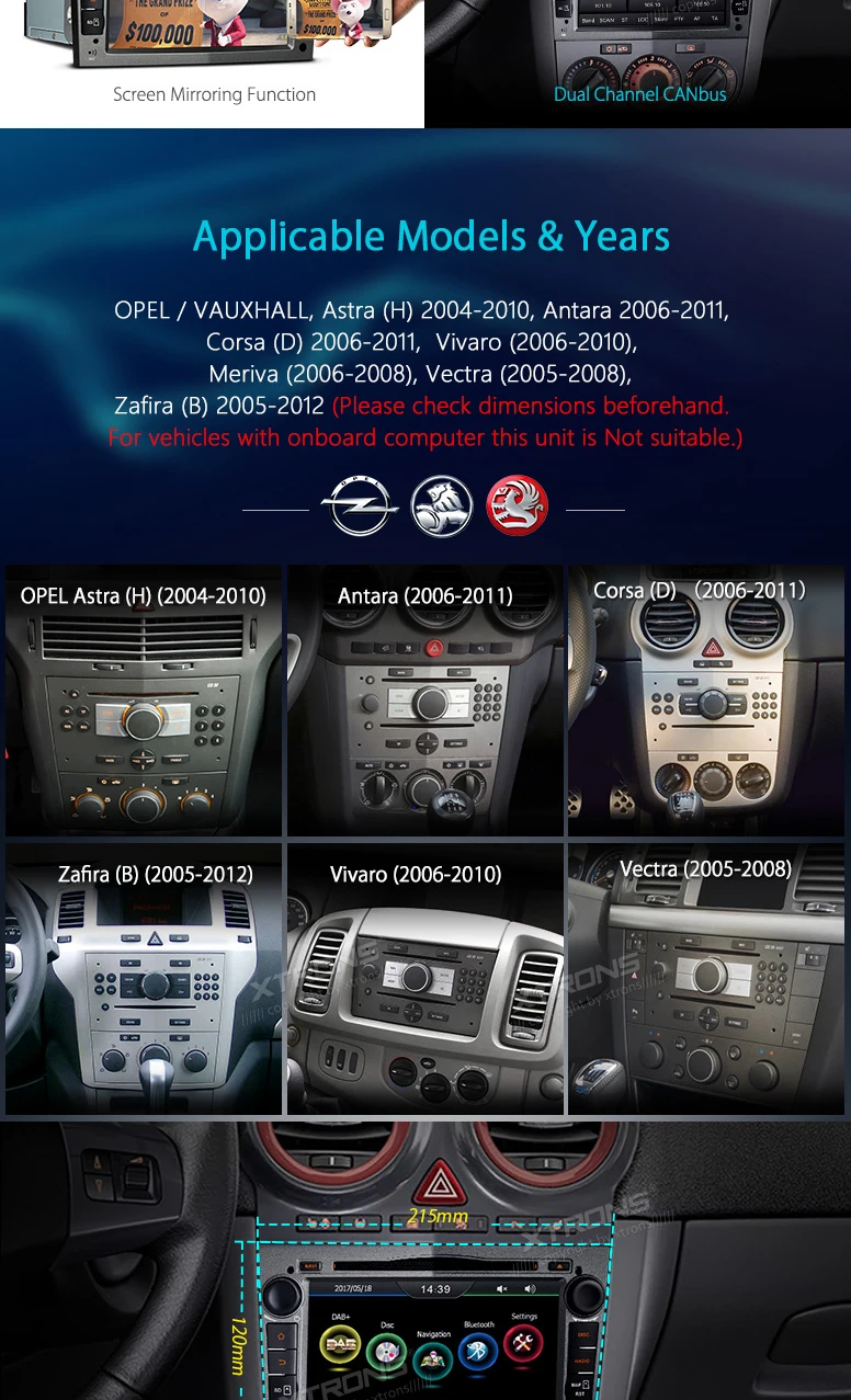 Flash Deal 7" Car DVD for Opel/Vauxhall Zafira 2005-2012 & Vivaro 2006-2010 & Vectra 2005-2008 with Built-in Vehicle Standard DAB+ Module 2
