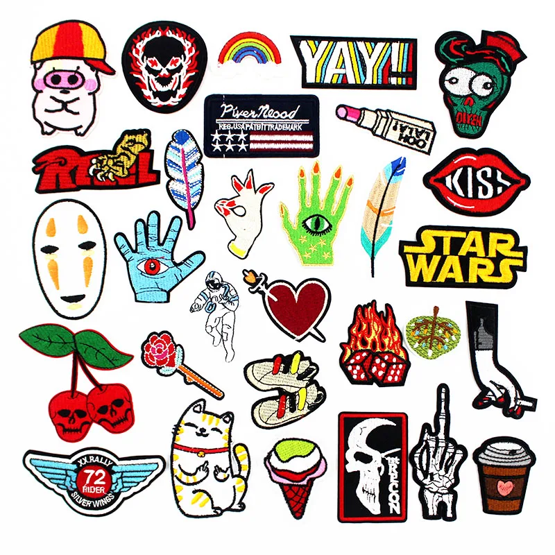 Fashion Cool Cartoon Patches for Girl's Clothes Jacket Jeans ...