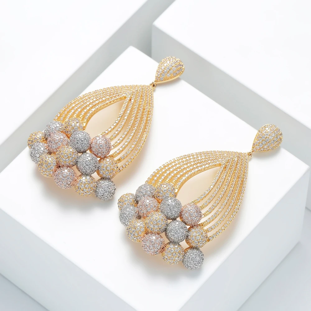 Hadiyana 2019 New Arrival Multi Color Beads Tassel Earrings Women Mirco Paved Zircon Beaded Jewelry Pendant Bijoux Earring EH922