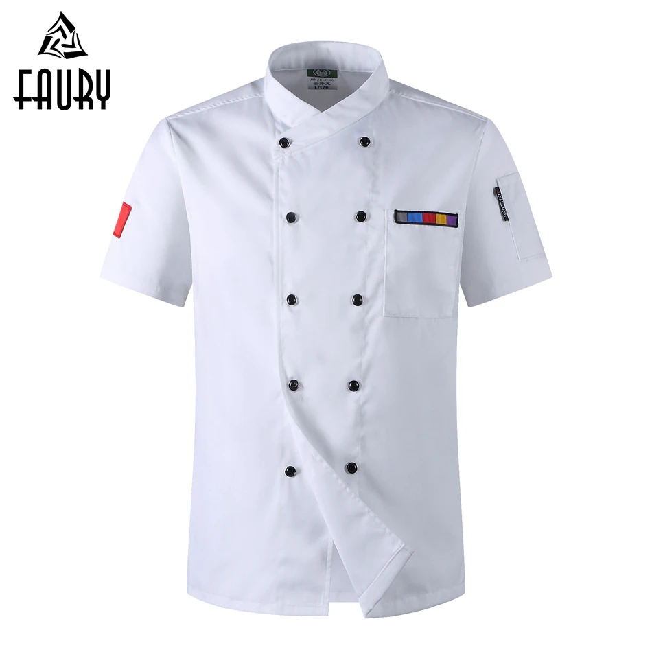 5 Colors Wholesale Unisex Kitchen Chef Uniforms Short Sleeve Breathable