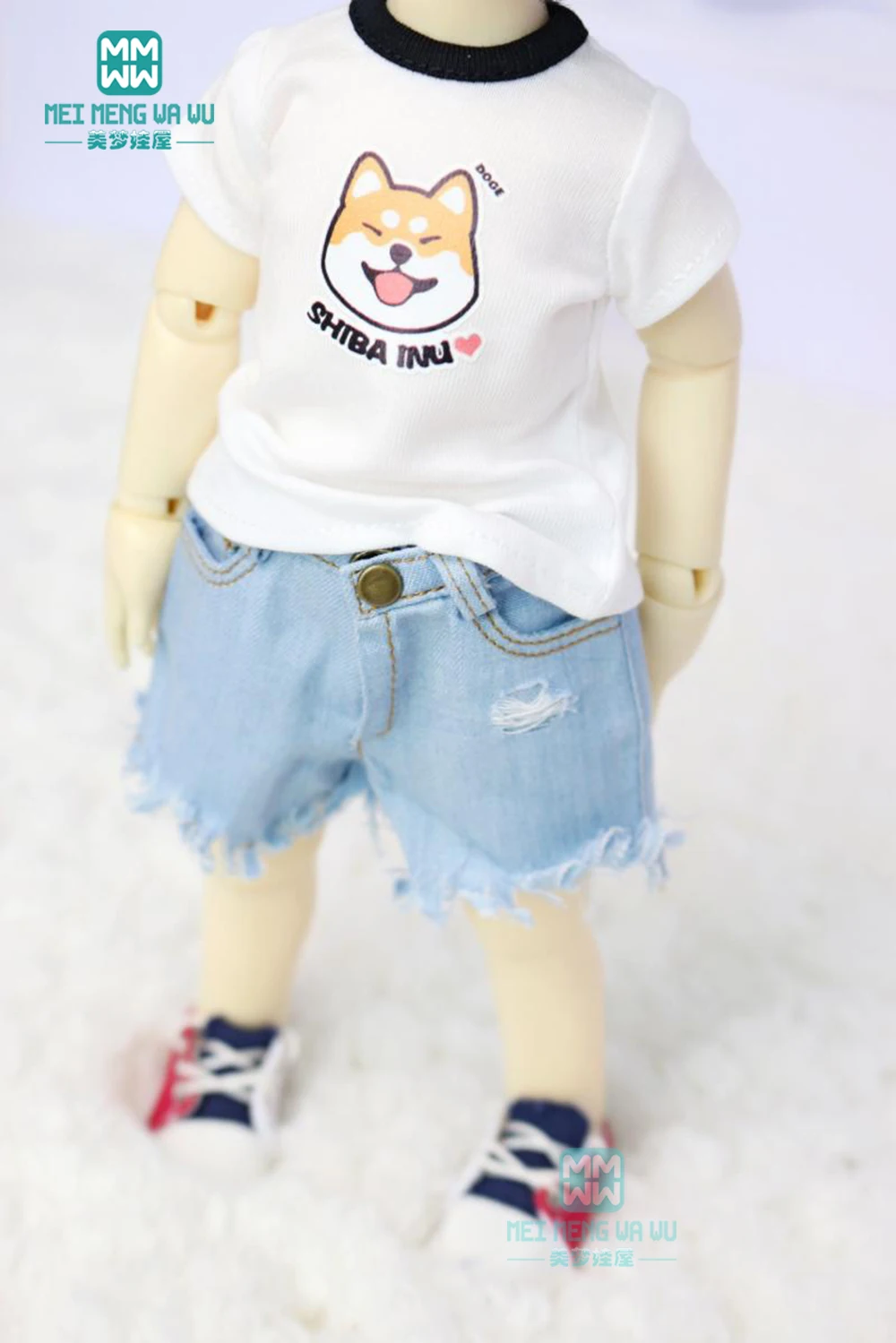 

2019 NEW BJD accessories fashion Fashion t-shirt, denim shorts, casual pants for 27cm--30cm 1/6 BJD YOSD doll clothes