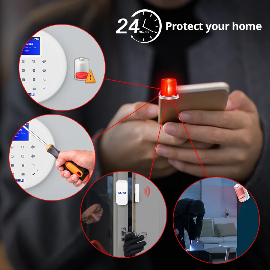 KERUI W17 GSM Wi Fi Беспроводные 433 МГц системы сигнализации домашняя охранная