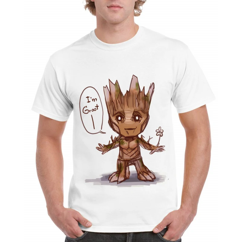 2018 Мужская футболка аниме детские поп Грут Лето Забавный I AM groot мужской