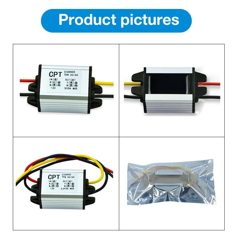 Сетевой преобразователь питания переменного/постоянного тока понижающий 8-52 в до 7.5v3a водонепроницаемый автомобильный модуль инвертора с управлением размер 54*35*21 мм