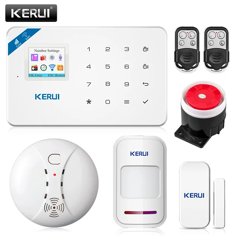 KERUI W18 Android IOS App Беспроводная GSM домашняя сигнализация SIM умный дом защита от взлома wifi IP HD камера сигнализация - Цвет: Kit 5