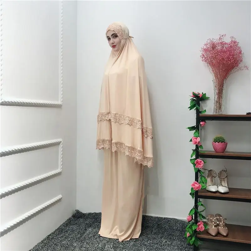 2 шт. abaya Robe Khimar Дубай, Турция мусульманский хиджаб платье кафтан цзилбаб Caftan молитва Исламская одежда Рамадан набор поклонения Халат