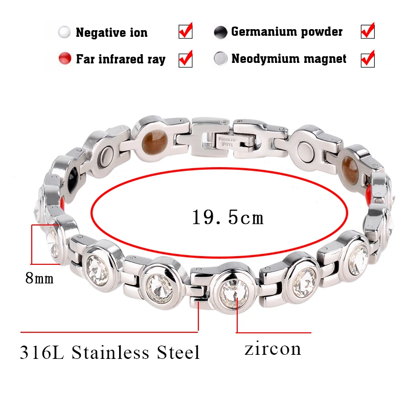 Маленькая лягушка браслет для магнитотерапии и браслеты для Женская циркониевая Хрустальная браслеты энергия голограмма ювелирные изделия с магнитным браслетом