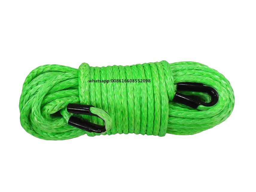 Green 12mm*45m ATV Winch Rope Extension,1/2"Synthetic Winch Cable Rope