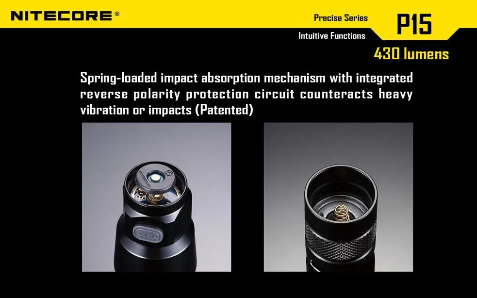 1 компл. Nitecore P15 Cree XP-G2 (R5) 430 люмен тактический фонарь + бесплатная 1 * Nitecore 2600 мАч 18650 Батарея для самообороны
