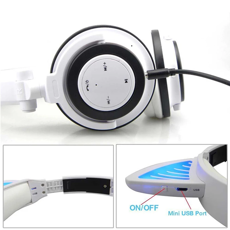LIMSON складные беспроводные Bluetooth наушники светодиодный мигающий кот ухо белые наушники для мальчиков и девочек