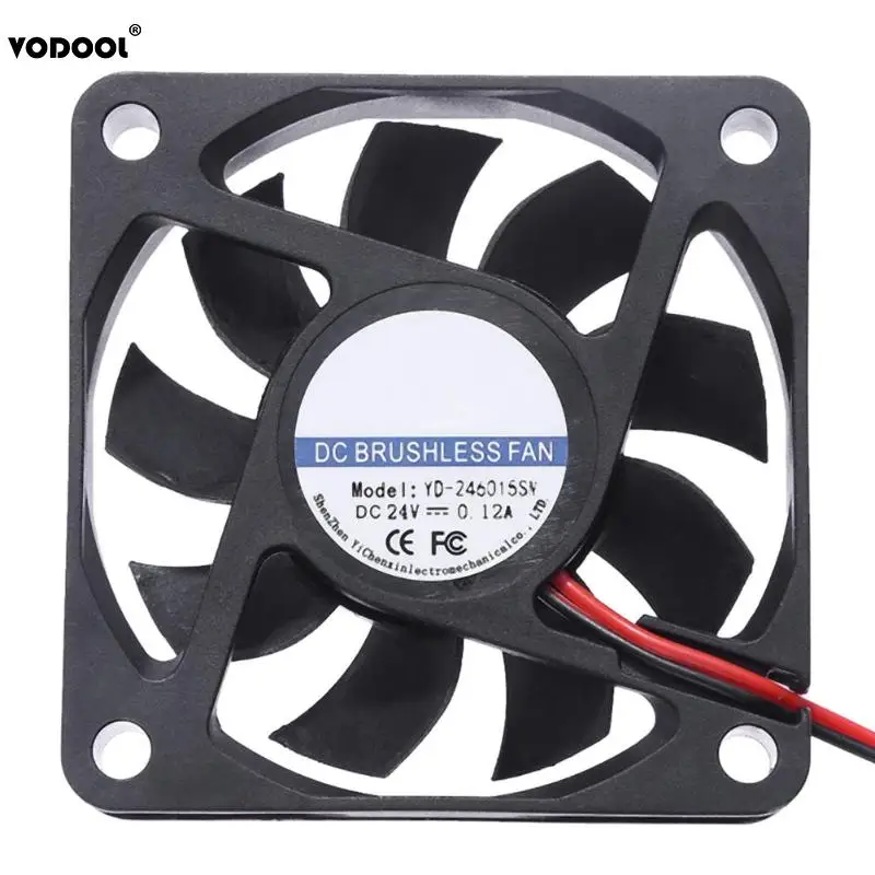 

VODOOL 60X60mm DC 24V Square Computer Cooling Fan 9 Blades 2Pin PC Computers Case CUP Heatsink Brushless Super Quiet Cooler Fans
