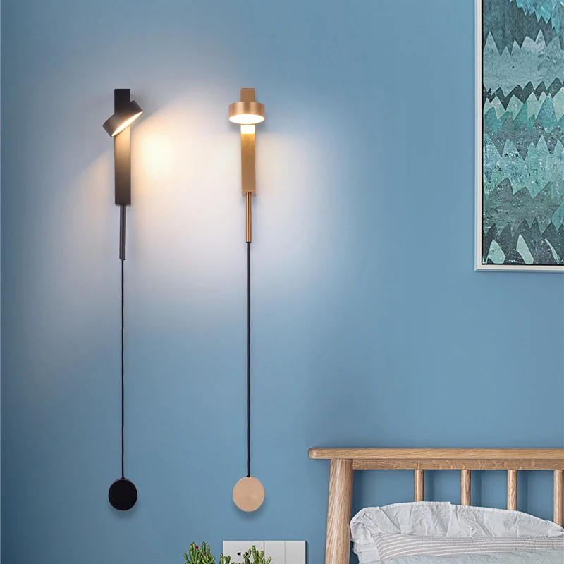 

Modern minimalist LED stepless dimming wall lamp study bedroom lighting atmosphere living room lighting