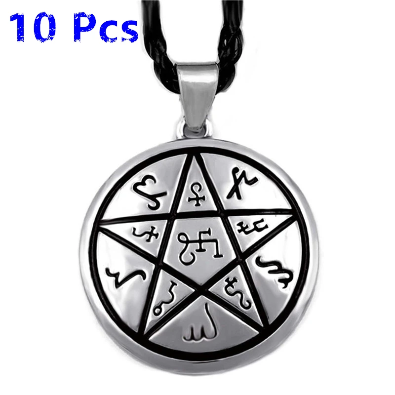 Оптовая продажа 10 шт. Alchemical Theban Heremetic Wiccan Pentacle Star языческий амулет мужской