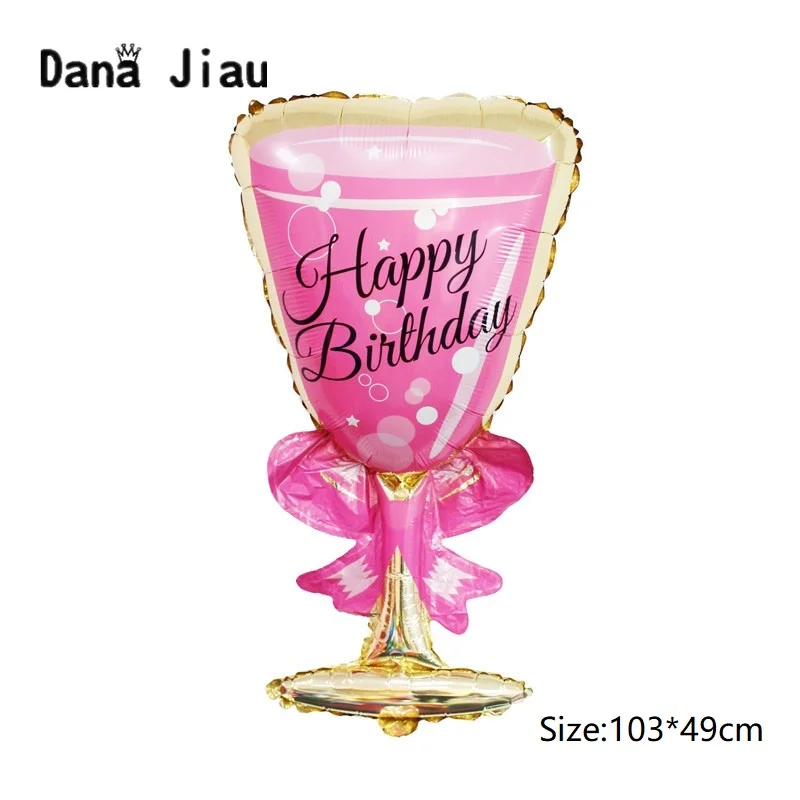 

92*47cm big pink bow wine bottle Balloon 20 years old girl Birthday Party wedding Decoration high quality balloons kid toy