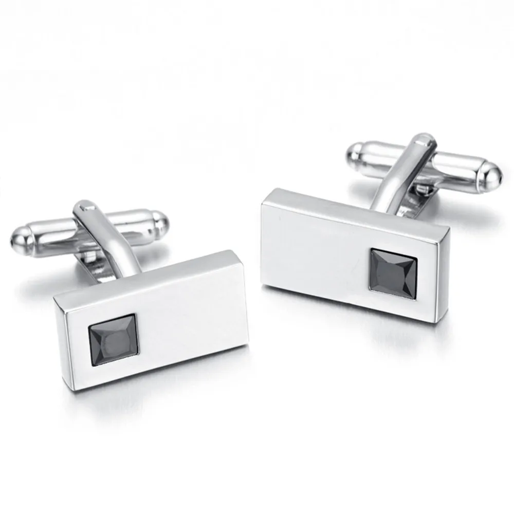 Vintage Cufflinks for Mens Jewelry Shirt Cufflinks, Silver, Rectangle