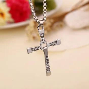 

Movie The Fast and The Furious Toretto Men Classic Pendant Necklace Male Necklaces&Pendants Fashion Movie Jewelry 24PC/LOT