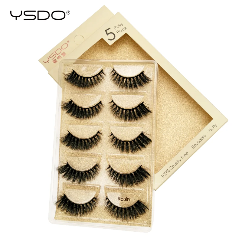 

YSDO 1 box 3d mink lashes hand made makeup 3d false eyelashes dramatic eyelashes 5 pairs mink eyelashes fluffy lashes faux cils