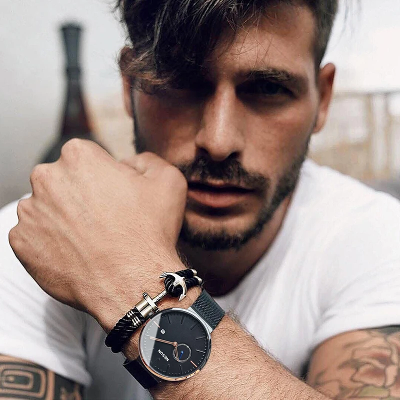 Nesun التلقائي الميكانيكية ووتش الرجال الفاخرة العلامة التجارية الرجال الساعات للماء relogio masculino الياقوت ساعة معصم الذكور N9608