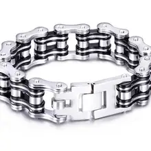Тяжелый панк Мужской Черный Серебряный Красный Велосипед Байкер цепь для двигателя браслет ювелирные изделия 316L велосипед из нержавеющей стали мотоцикл браслет для мальчиков