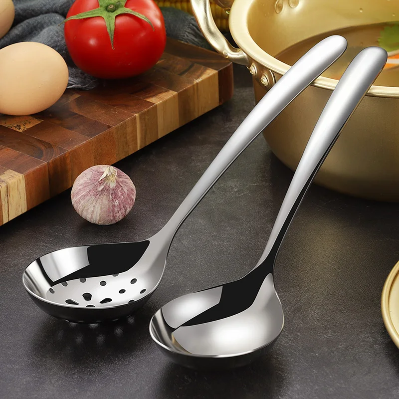 

304 Stainless Steel Soup Spoons Scoop/Colander/Strainer Dessert Tea Coffee Ladle Kitchen Tools Tableware Sharing Serving Spoons