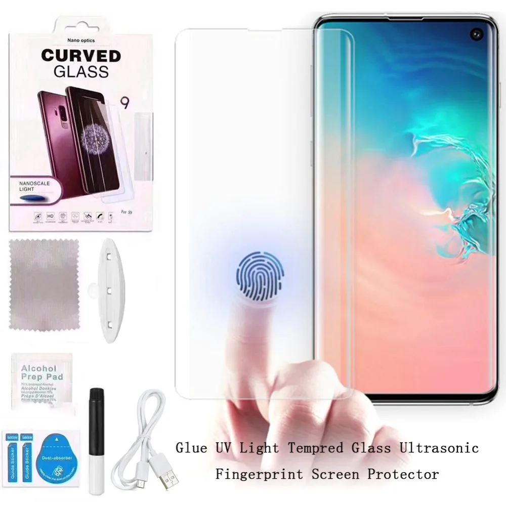 Жидкий УФ ультразвуковой протектор экрана отпечатков пальцев для Samsung Galaxy S10 Plus