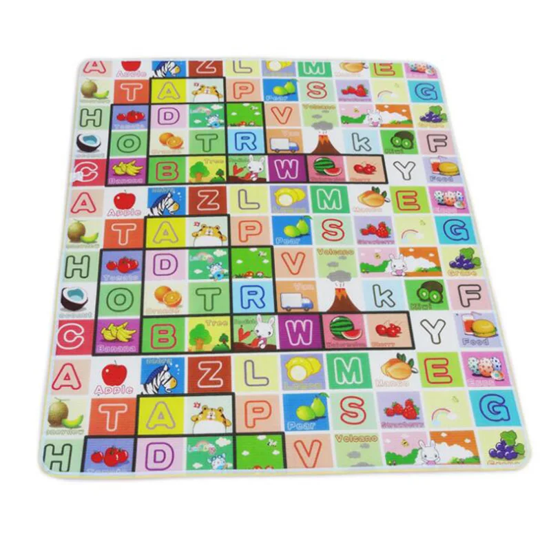 Colorful Baby Playmat Living Room Baby Room Floor Carpet Rug 3 layers Double/Single Side Baby Crawling Pad Play Mat Game Blanket