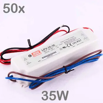 

FREE DHL 50pcs/lot MEAN WELL LPV-35W DC 12V/24V LED IP67 Power Supply ,Input AC90~264V,3 years warranty Mean Well series