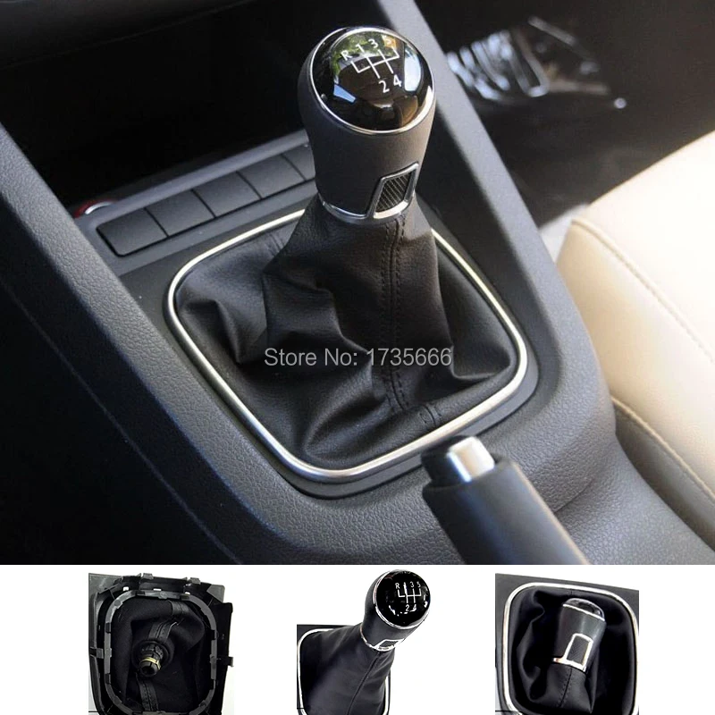 

Car Style 5 Speed Black Manual Gear Shift Knob Cover Case For VW Jetta 5 6 GOLF 6 VI MK5 MK6 5KD 711 113 A 2013-15
