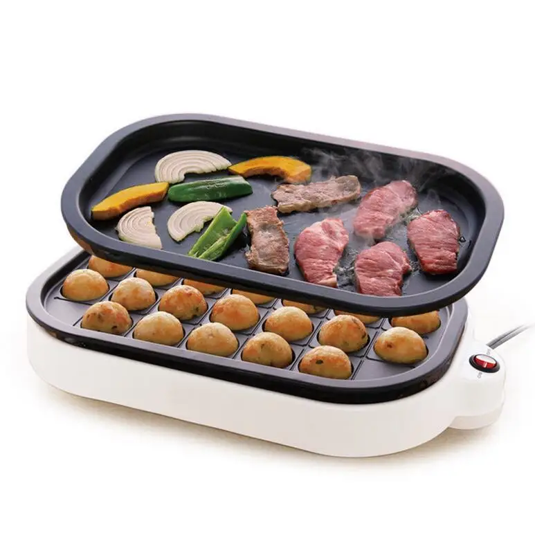 Household Small Takoyaki Maker BBQ Grill mini steak Frying pan baking