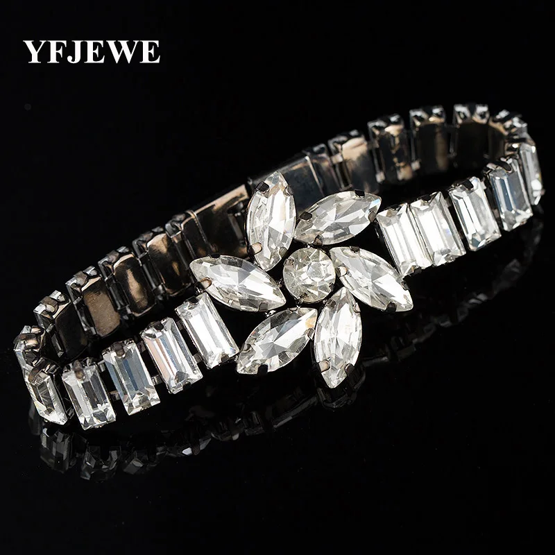 Yfjewe модные Браслеты Австрийский бренд женские украшения Multi-цепи горный хрусталь браслет женщин Свадебные украшения# B054