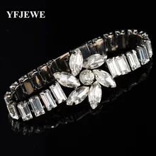 Yfjewe модные Браслеты Австрийский бренд женские украшения Multi-цепи горный хрусталь браслет женщин Свадебные украшения# B054
