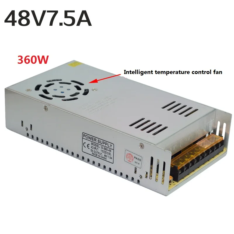 

360W 48V 7.5A Single Output Switching power supply for LED Strip CNC 3D Print Transformer 110V 220V AC DC 48V SMPS