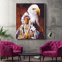 Индийские животные Тотем большая картина король DIY домашний Декор Картина Европейский Стиль Гостиная Кабинет Украшение дома Живопись