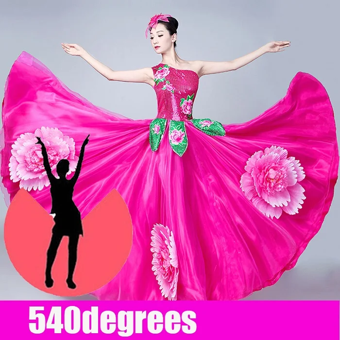 Flamenco Dress Woman Ballroom Dresses Spain Dancer Costume Women Spanish Costumes Gypsy Outfit Stage Performance Wear DN3591 - Цвет: 540 degrees