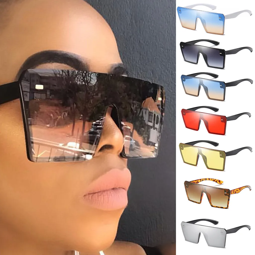 

Oversize Square Sunglasses Women Fashion Flat Top Gradient Glasses Men Shades Vintage Retro Style Motorcycle Outdoor Must-have#3
