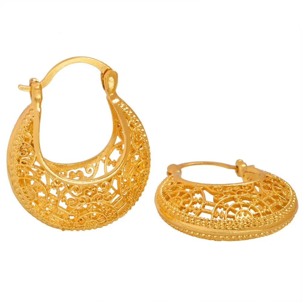 

Gold Color Earrings for Women African Jewelry Middle East Gold Arab Mother's Gift #J0025
