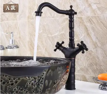 

Antique Brass Deck mounted washbasin mixer under counter washbasin tap High style Cold/hot water faucet 209-6712f