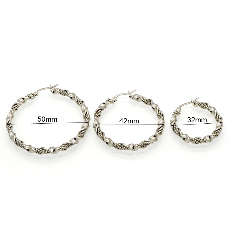 Fashion Jewelry Double Cable Hoop Earrings 3 Size Brand Earrings For Women Gold Color Hoop Earrings Brincos Girls Ladies Europe - Image 2