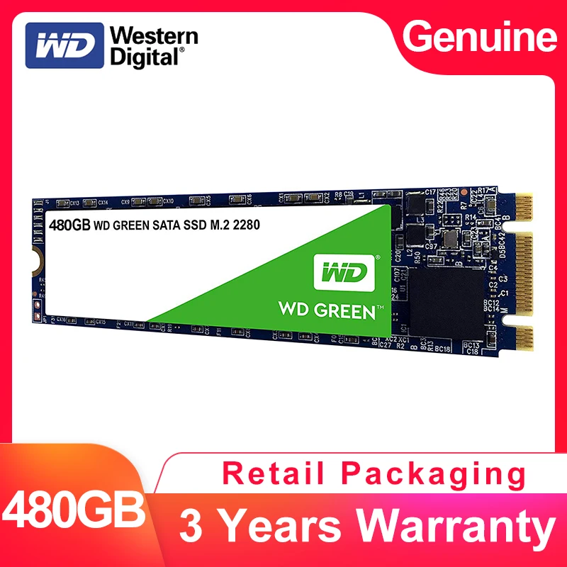 

WESTERN DIGITAL WD GREEN SSD 480GB Internal SATA3.0 M.2 2280 NGFF Solid State Drive Hard Disk For Laptop NoteBook PC WDS480G2G0B