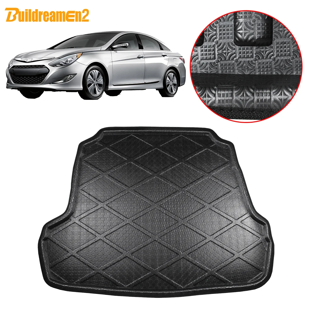 

Buildreamen2 For Hyundai Sonata (YF) Sedan Car Trunk Mat Tray Boot Liner Tail Floor Cargo Carpet Mud 2010 2011 2012 2013 2014