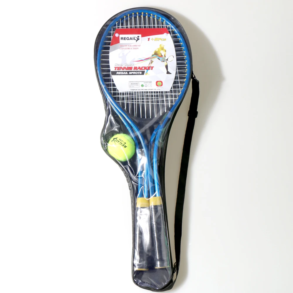 REGAIL 2pcs/set Teenager's Tennis Racket Chindren For Training Tennis Fine Quality Material Tennis String with Training Ball - Цвет: Синий