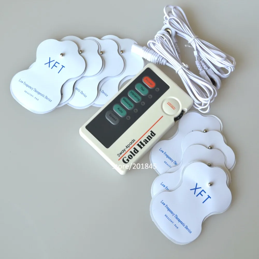 الرعاية الصحية عشرات الكهربائية مشجعا XFT-502 التردد المنخفض الرقمية مدلك الألم الإغاثة + 8 قطعة XFT منصات الكهربائي ل شحن