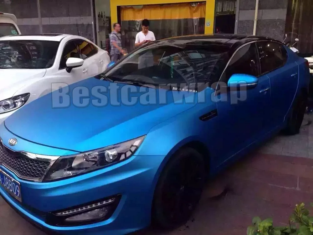 

Tiatanium Blue Metallic Matte Car Vinyls Wrap Film With Air Channle For Car tuning Unique covering PROTWRAPS 1.52x20m/ 5x66ft